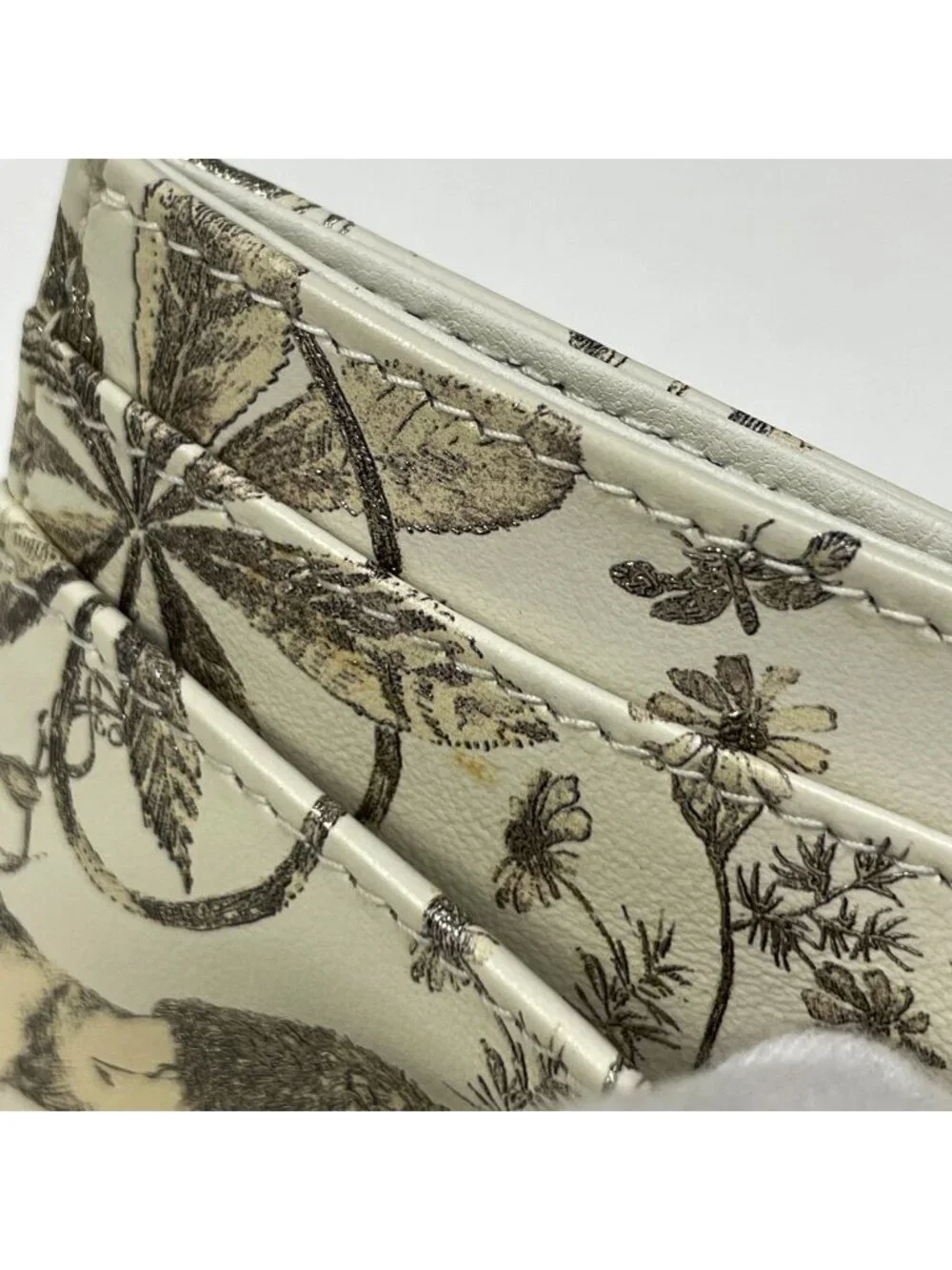 Dior Logo Card Case Leather White - Picture 5 of 6